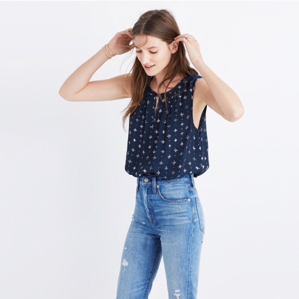 Madewell memory tank in medallion dot XS